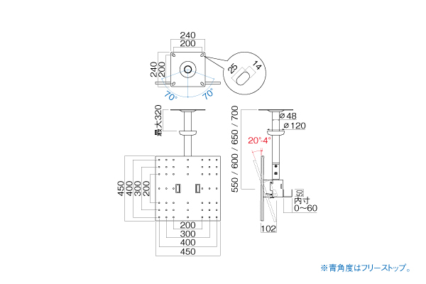 TH-B76S 天吊金具 | 製品情報 | HAMILeX（ハミレックス） | ハヤミ工産