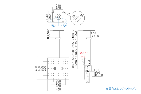 TH-B76L 天吊金具 | 製品情報 | HAMILeX（ハミレックス） | ハヤミ工産